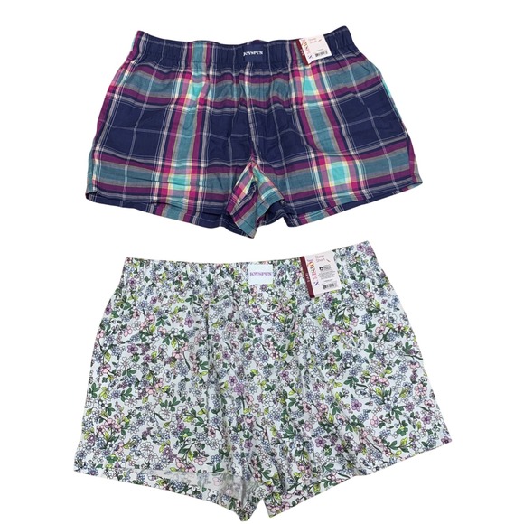 Joyspun Other - Joyspun Sleep Shorts Women S Small Multicolor Plaid Floral 2 Pack Pajama Bottoms
